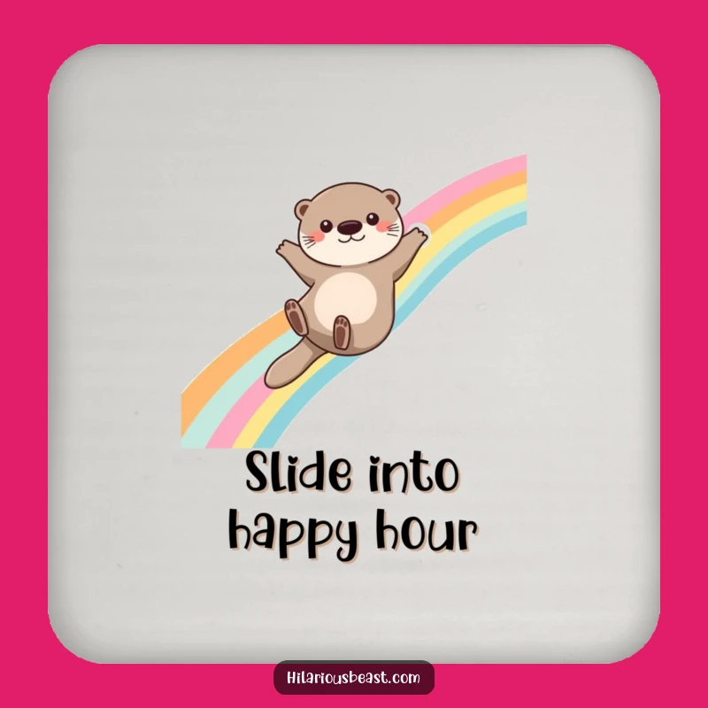 Funny Otter Sliding Drink Coaster Add Whimsy to Your Table