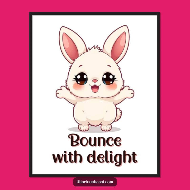 Funny Bunny Poster: Joyful Bouncing Art, Adorable Decor for Whimsical Spaces