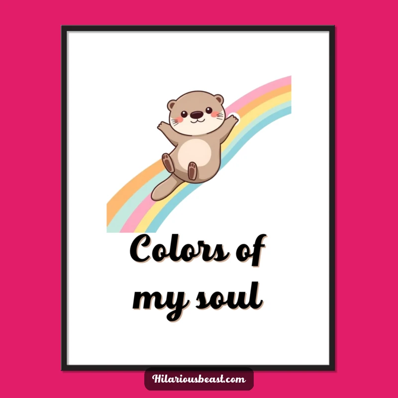 Funny Otter Sliding Poster Add Enchantment to Your Walls Today