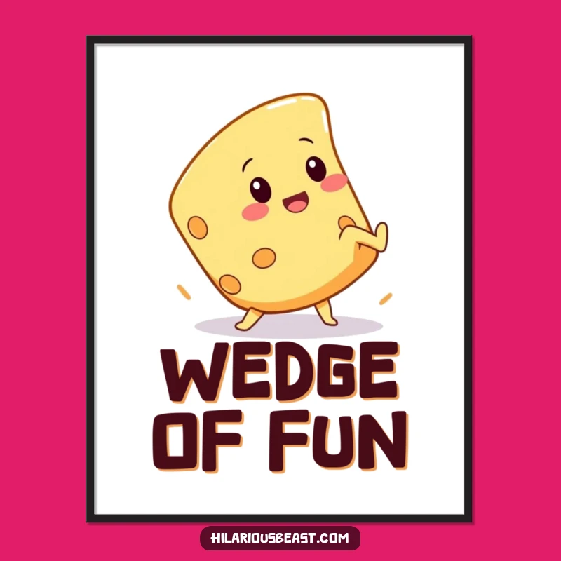 Funny Cheese Cartwheel Poster: Hilarious Dairy Art for Your Walls