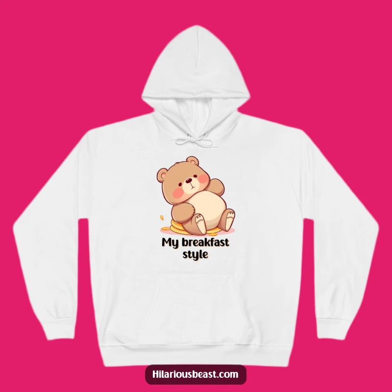 Funny Bear Pancakes Hoodie - Cozy & Hilarious Breakfast Sweatshirt Gift