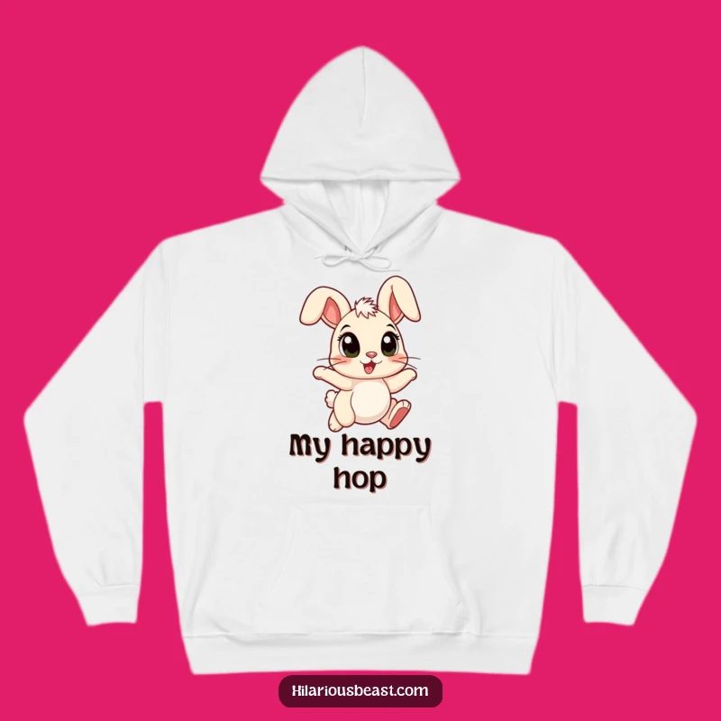 Funny Cartoon Bunny Hoodie - Cozy Floppy Ears, Hopping with Joy, Warm Hugs!