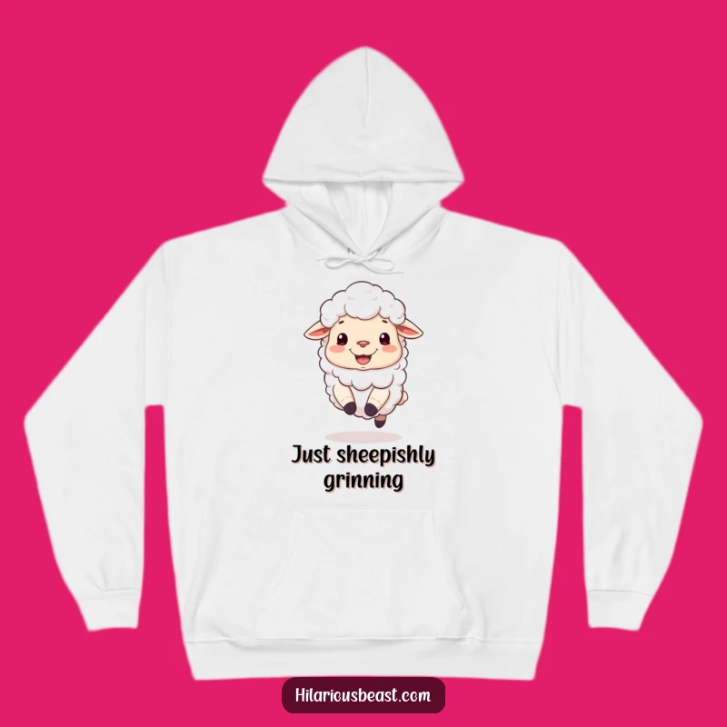 Funny Sheep Grin Hoodie - Cozy Silly Bouncing Comfort