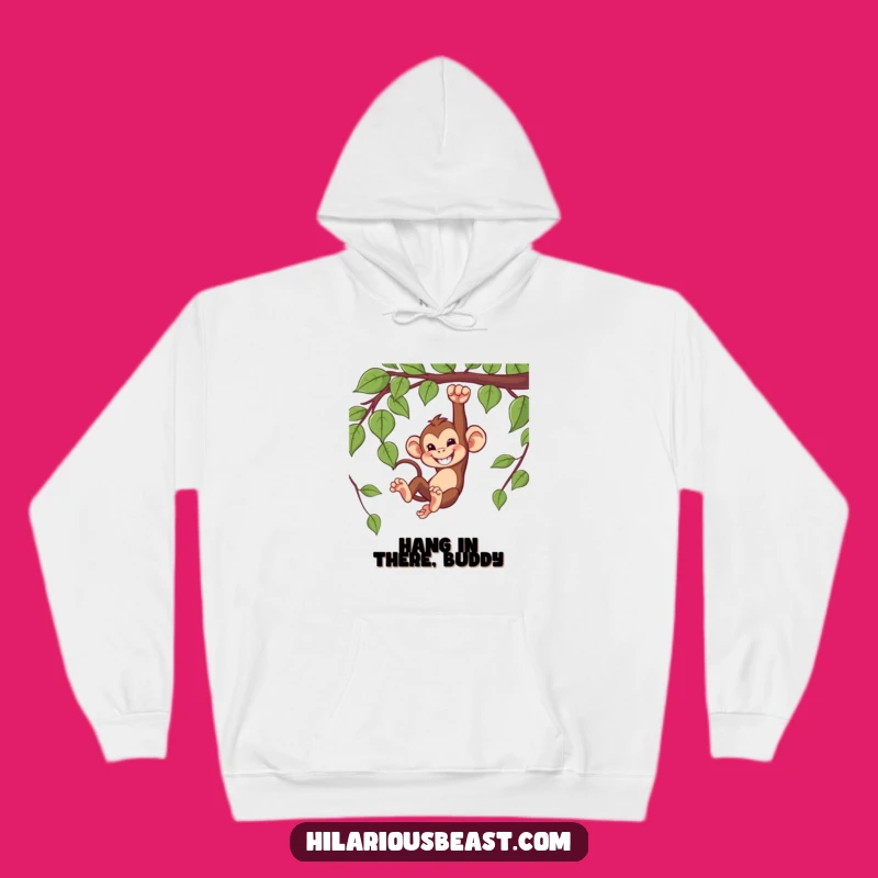 Funny Monkey Grin Hoodie - Cozy Mischievous Swinger Comfort
