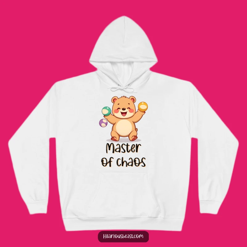 Funny Bear Cub Juggling Fun Hoodie - Cozy & Hilarious Circus Gift