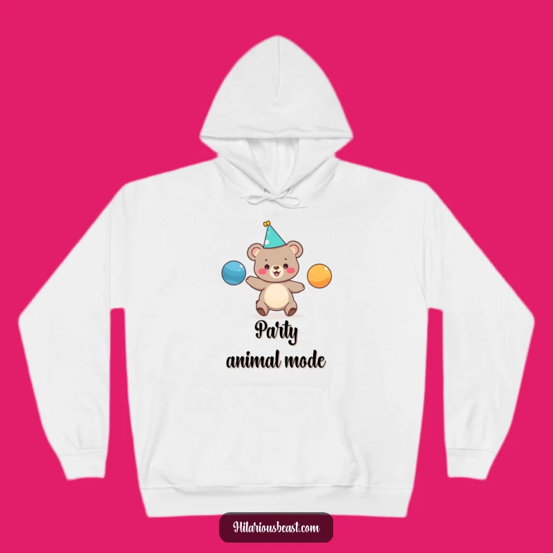 Cozy Funny Juggling Bear Cub Party Hoodie - Warm & Hilarious Gift Idea