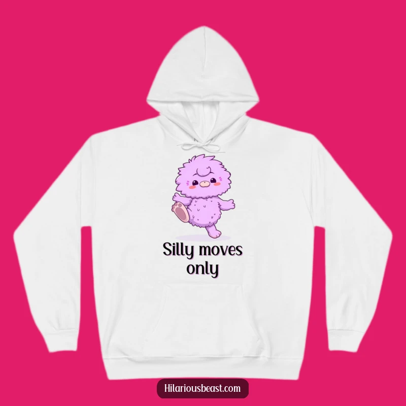 Funny Purple Creature Hoodie - Cozy Fluffy Dancer with Big Feet, Warm Gift