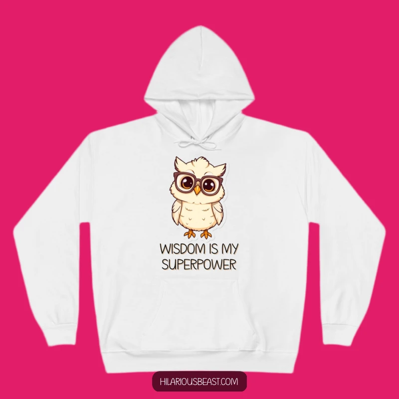 Funny Cozy Owl Chick Hoodie: Oversized Glasses Sweatshirt, Warm Gift