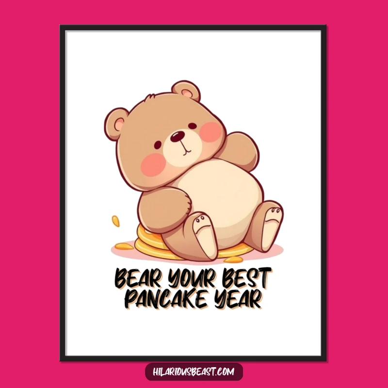 Free Printable Bear Pancake Wall Art: Funny Trip Downloadable Decor