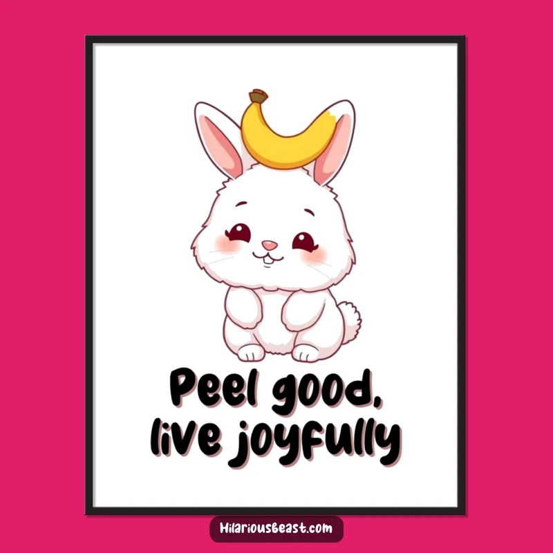 Free Printable Bunny Banana Wall Art: Funny Wiggle Downloadable Decor