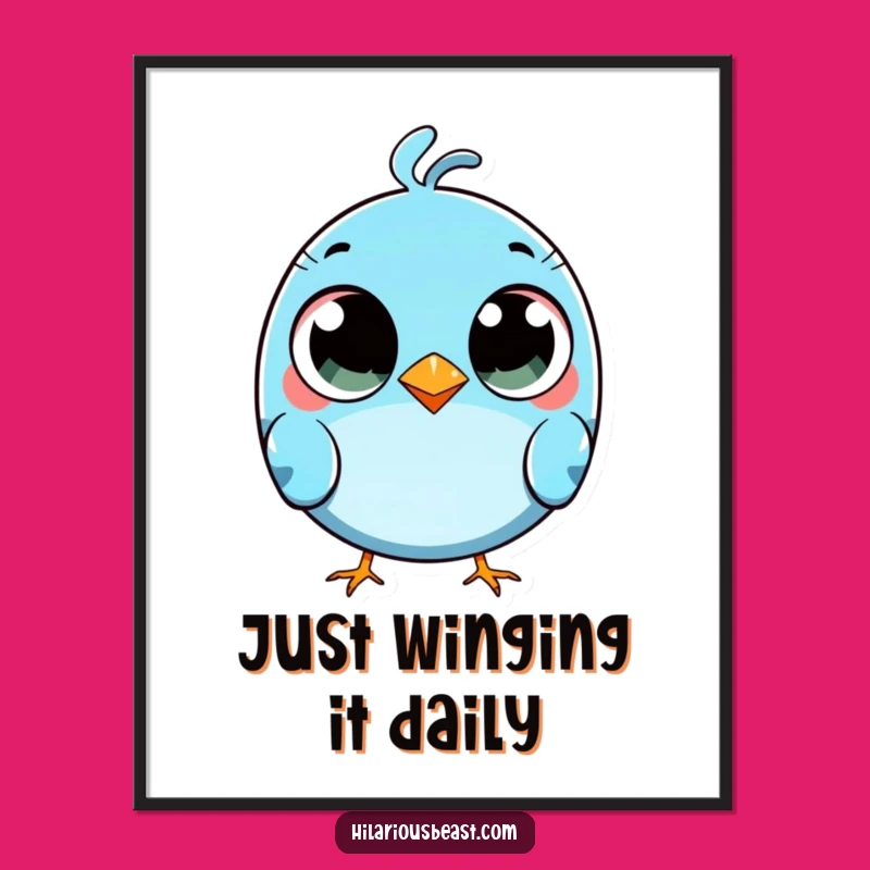 Free Printable Funny Bird Wall Art - Wide-Eyed Trip Downloadable Decor