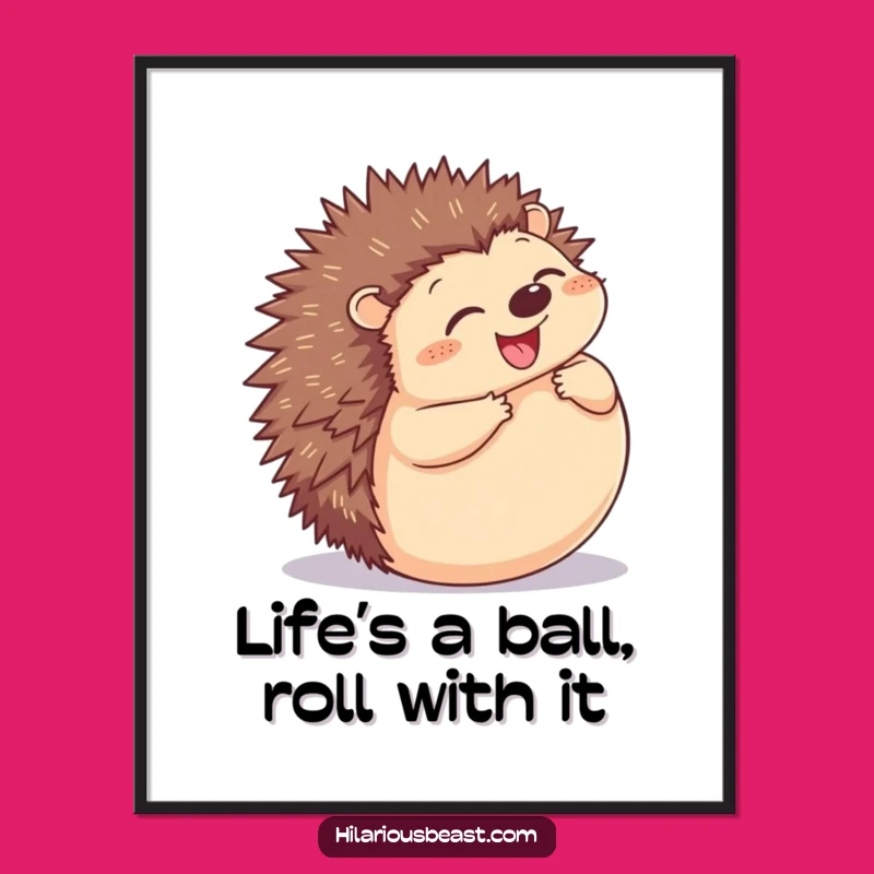 Free Printable Hedgehog Joy Ball Wall Art: Hilarious Rolling Art for a Cute Downloadable Gift