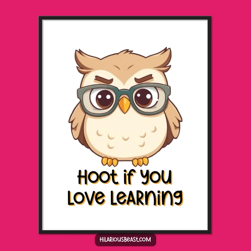 Free Printable Wall Art - Confused Owl Humor - Quirky Downloadable Decor
