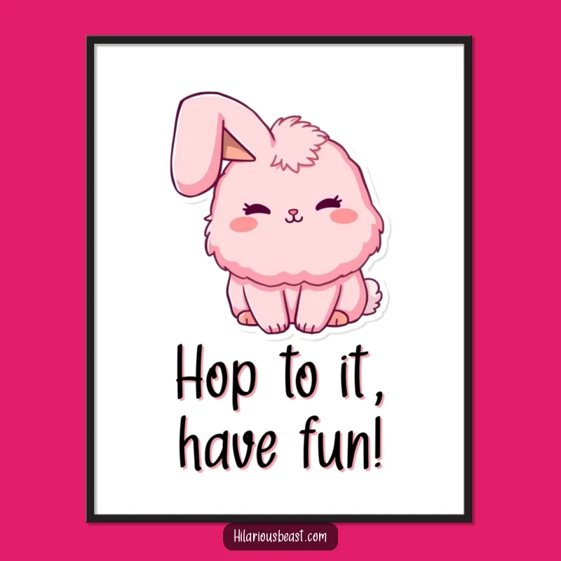 Free Printable Wall Art: Floppy Ear Bunny Cute Funny Downloadable Art