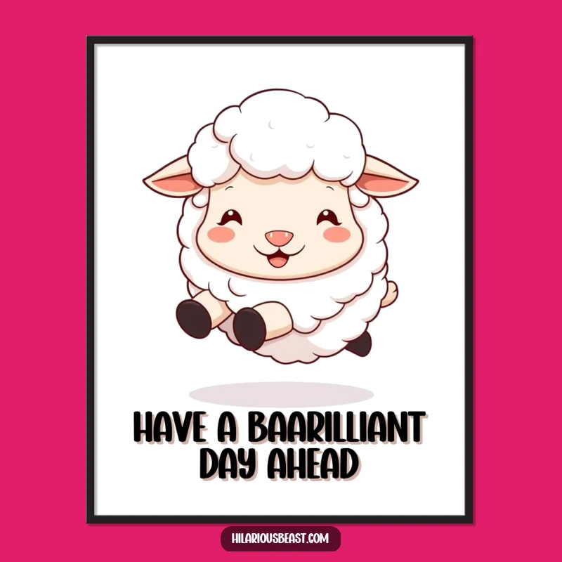 Funny Free Printable Sheep Wall Art: Silly Grinning Sheep Downloadable Decor