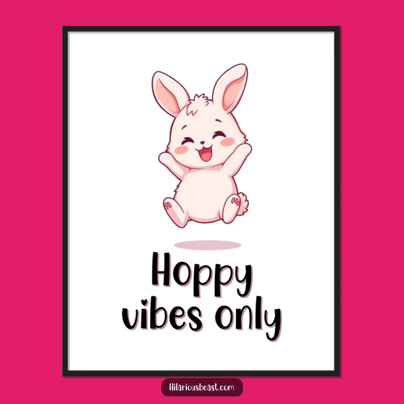 Free Printable Joyful Bunny Wall Art - Bouncing Cute Animal Downloadable Decor