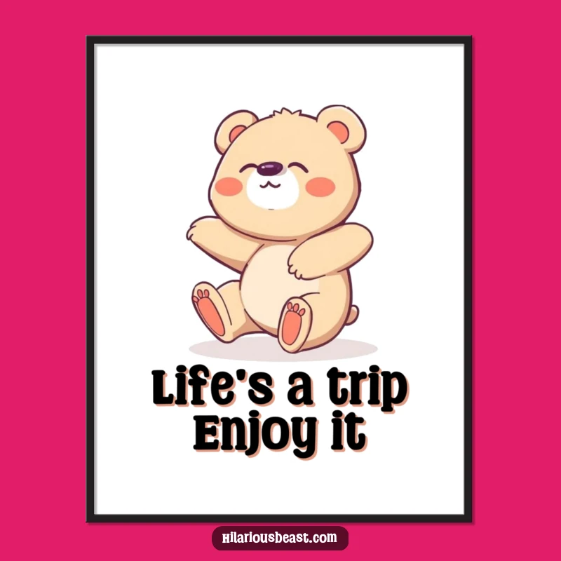 Free Printable Bear Cub Wall Art: Clumsy Giggles Downloadable Decor