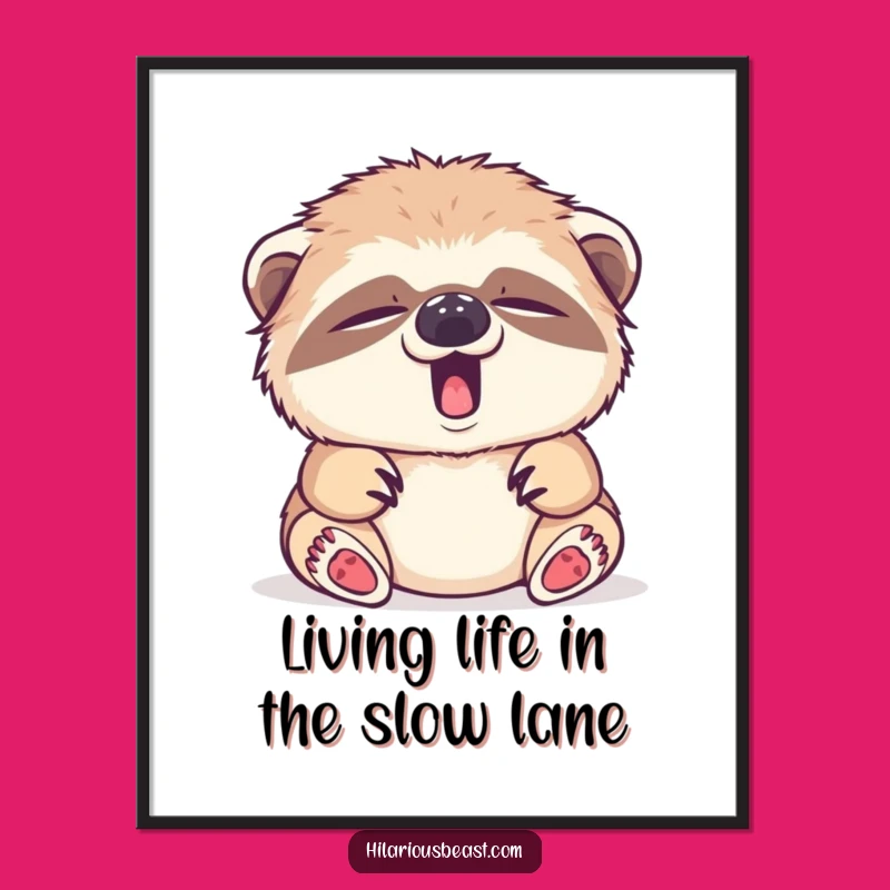 Funny Free Printable Sloth Wall Art: Sleepy Cub, Relaxed Downloadable Decor