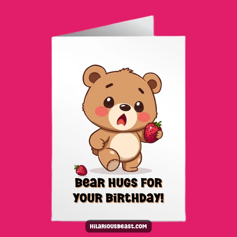 Free Printable Birthday Card: Surprised BearCub, Funny Downloadable Gift