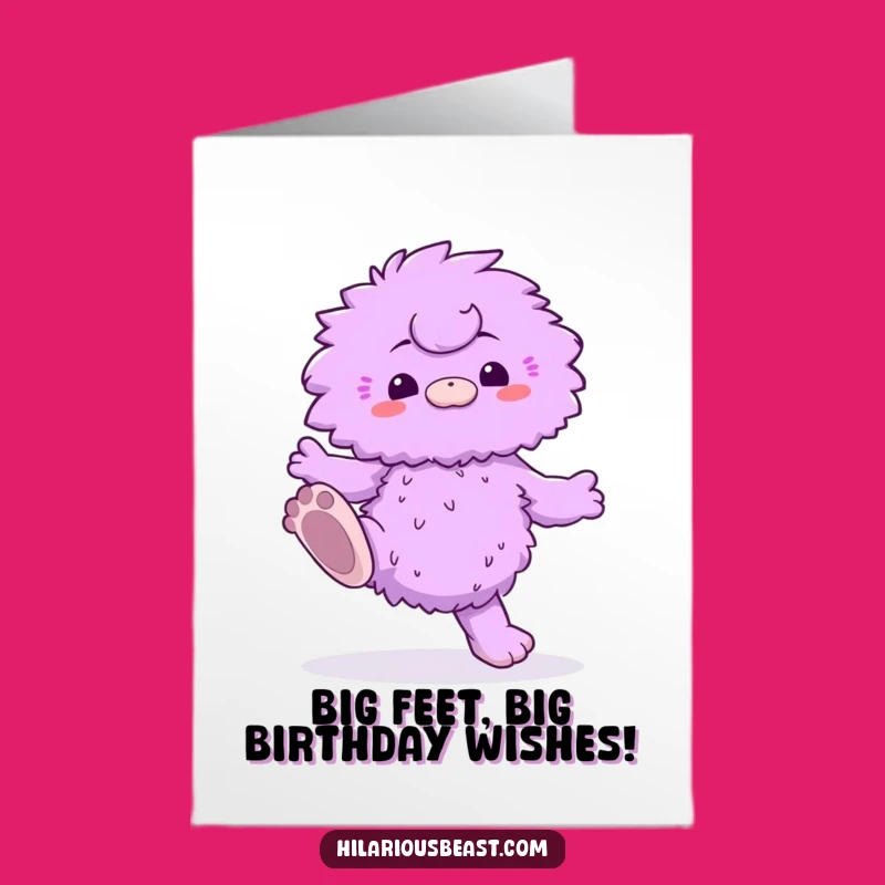 Free Printable Funny Birthday Card: Dancing Purple Creature, Hilarious Downloadable Gift