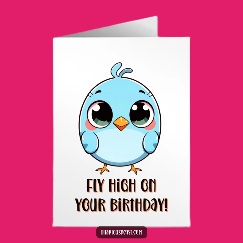 Free Printable Funny Bird Birthday Card - Wide-Eyed Tripping Humorous Download