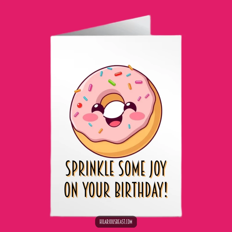 Free Printable Birthday Card: Bouncing Donut - A Sweet & Funny Downloadable Gift!