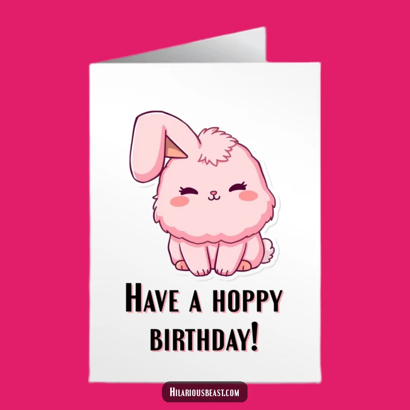Free Printable Birthday Card: Floppy Ear Bunny Funny Downloadable Gift