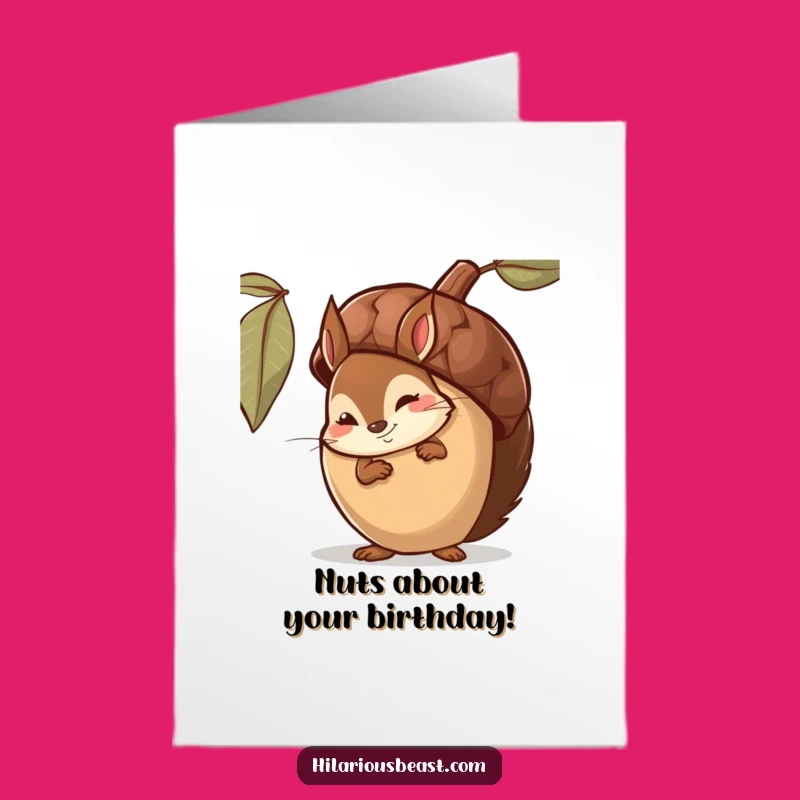 Free Printable Birthday Card: Shy Squirrel Smirk, a Funny Downloadable Gift for Nature Lovers