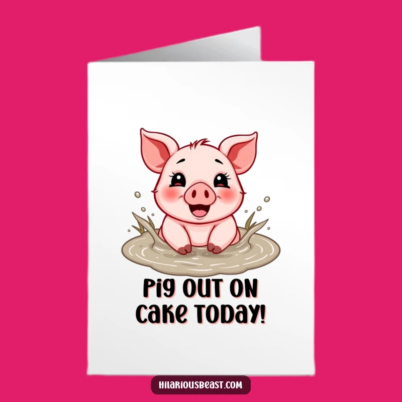 Free Printable Piglet Birthday Card: Muddy Glee Downloadable for a Fun Celebration