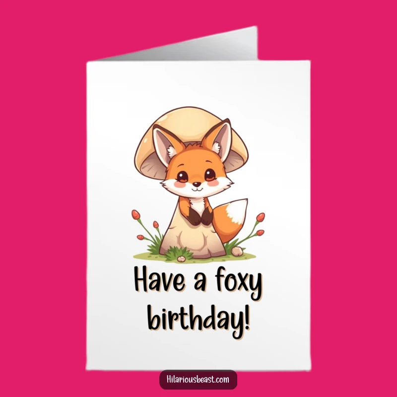 Free Printable Fox Birthday Card: Hide-and-Seek Cub - Funny Downloadable Gift