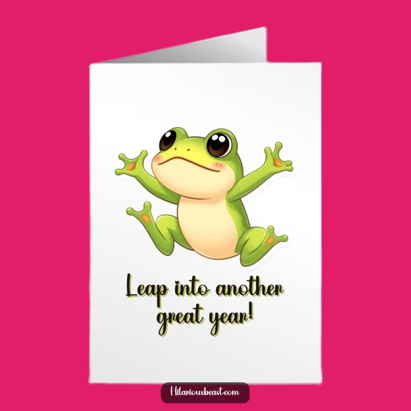 Free Printable Frog Leap Birthday Card: Surprise! Big Jump, Big Fun. Downloadable