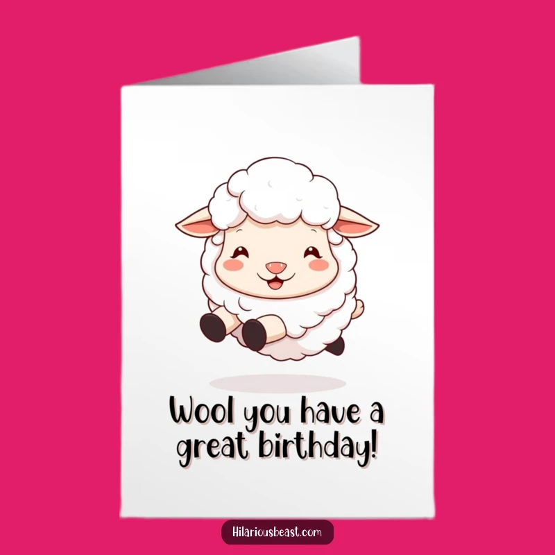Free Printable Sheep Birthday Card: Funny Fluffy Sheep Downloadable Gift