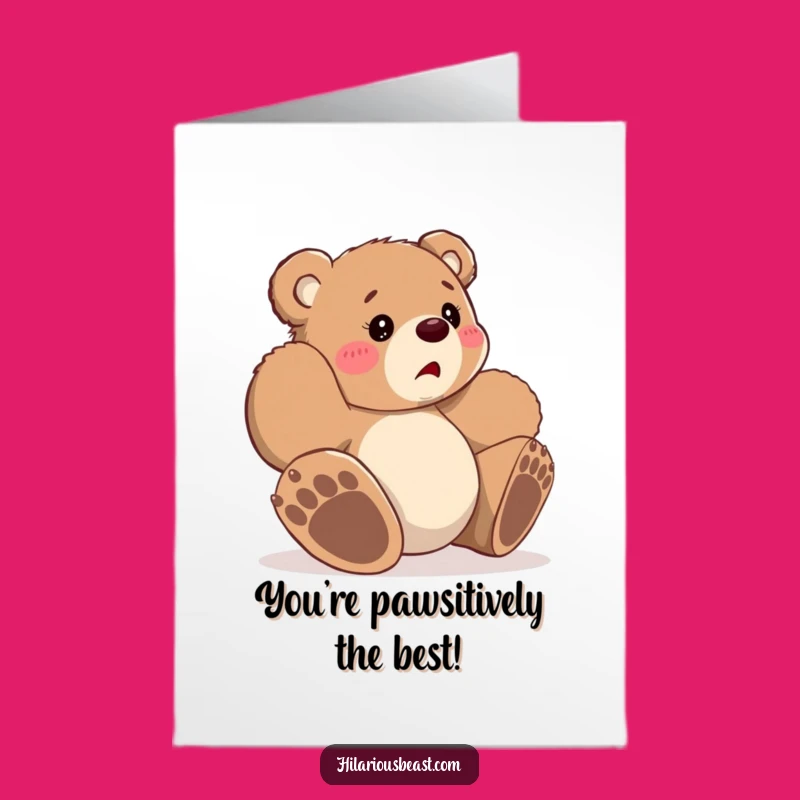 Free Printable Bear Congrats Card: Bewildered Cub's Achievement - Funny Downloadable Gift