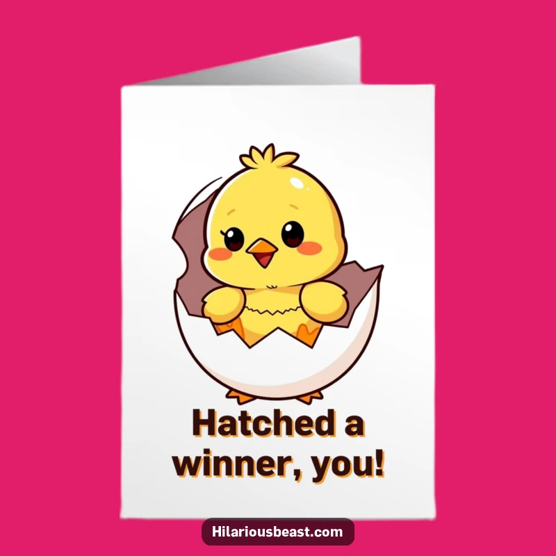 Free Printable Chick Hatching Congratulations Card: Surprised Joyful Downloadable