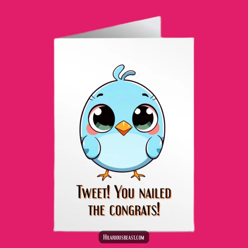 Free Printable Funny Bird Congrats Card - Wide-Eyed Trip Humorous Downloadable