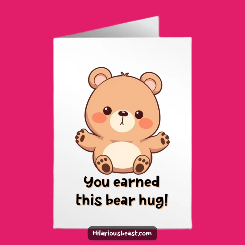 Free Printable Congrats: Waving Bear Enthusiastic Achievement Downloadable Gift