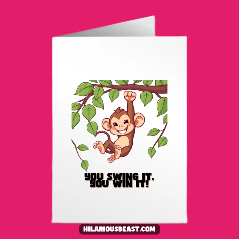 Free Printable Monkey Congrats Card: Swinging Success Downloadable for Big Wins