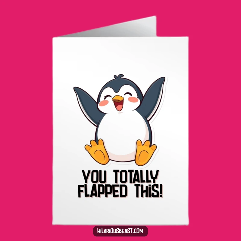 Free Printable Congrats Card: Penguin Celebration Downloadable Gift