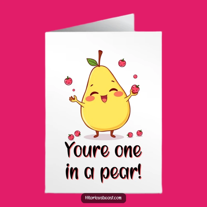 Free Printable Congrats Card: Pear Juggler - Your Fruity Downloadable Success!