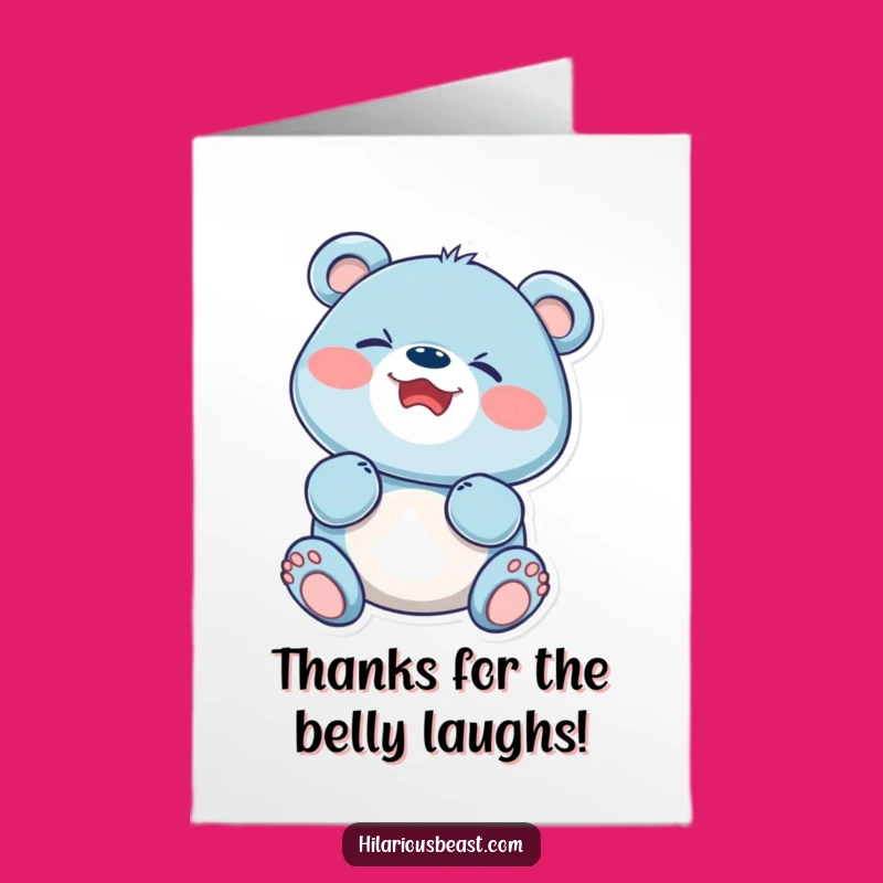 Free Printable Blue Bear Thank You Card: Adorable Giggles for Your Downloadable Gift