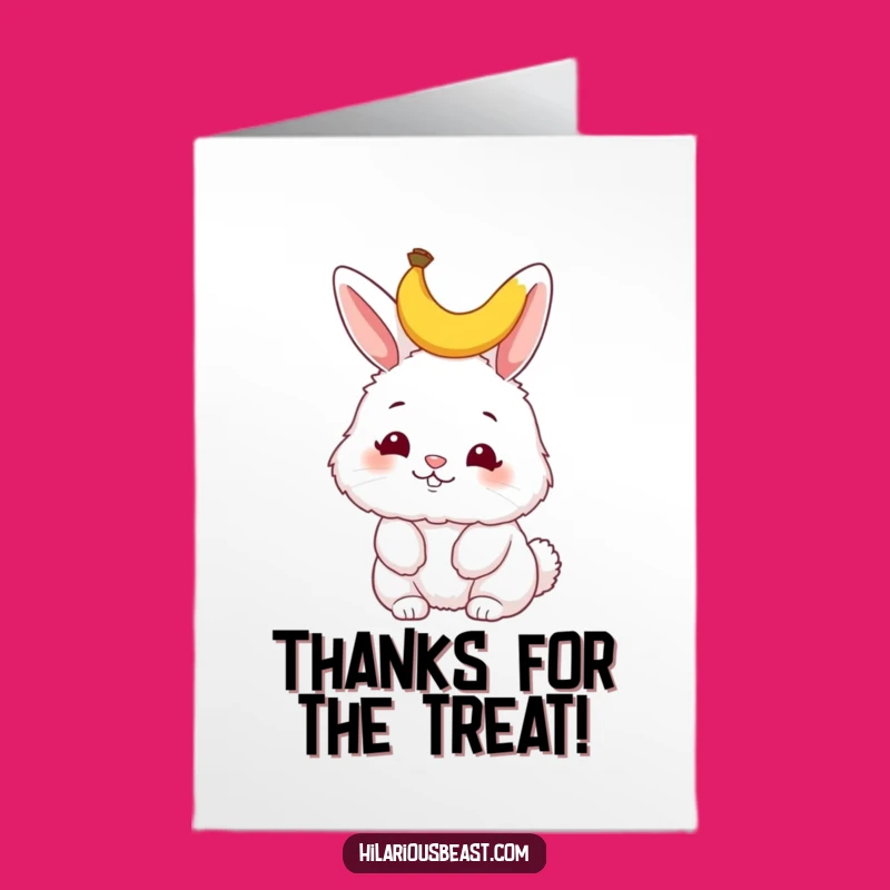 Free Printable Bunny Banana Thank You Card: Funny Wiggle Downloadable