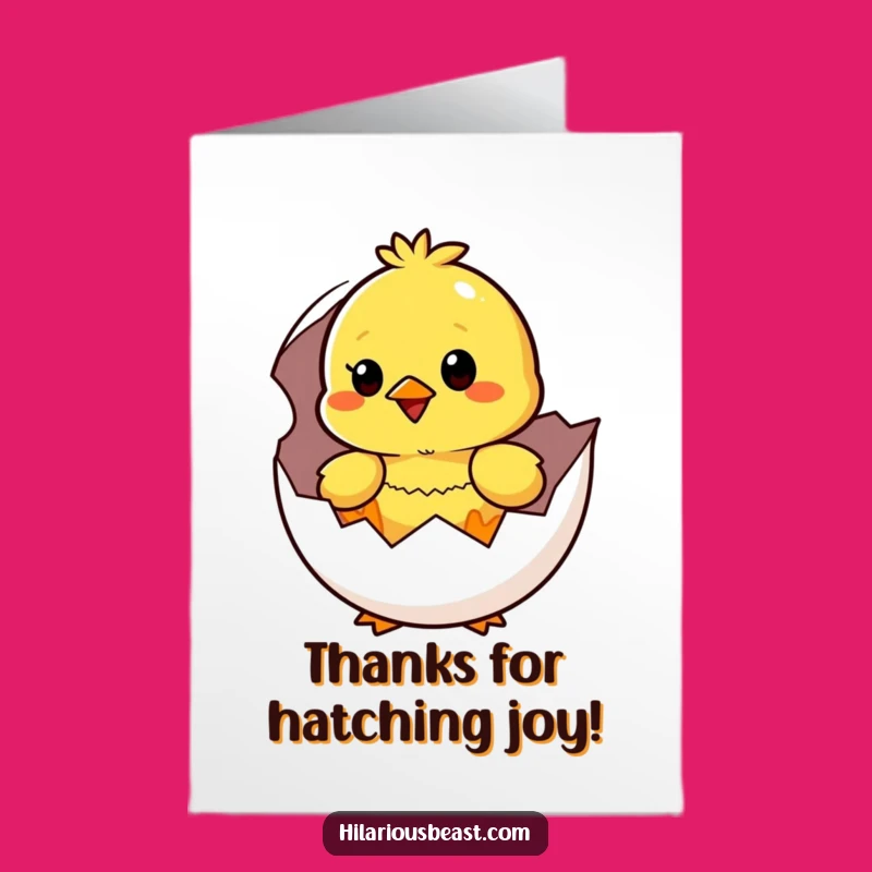 Free Printable Chick Thank You Card: Happy Surprise Hatchling Downloadable Gift