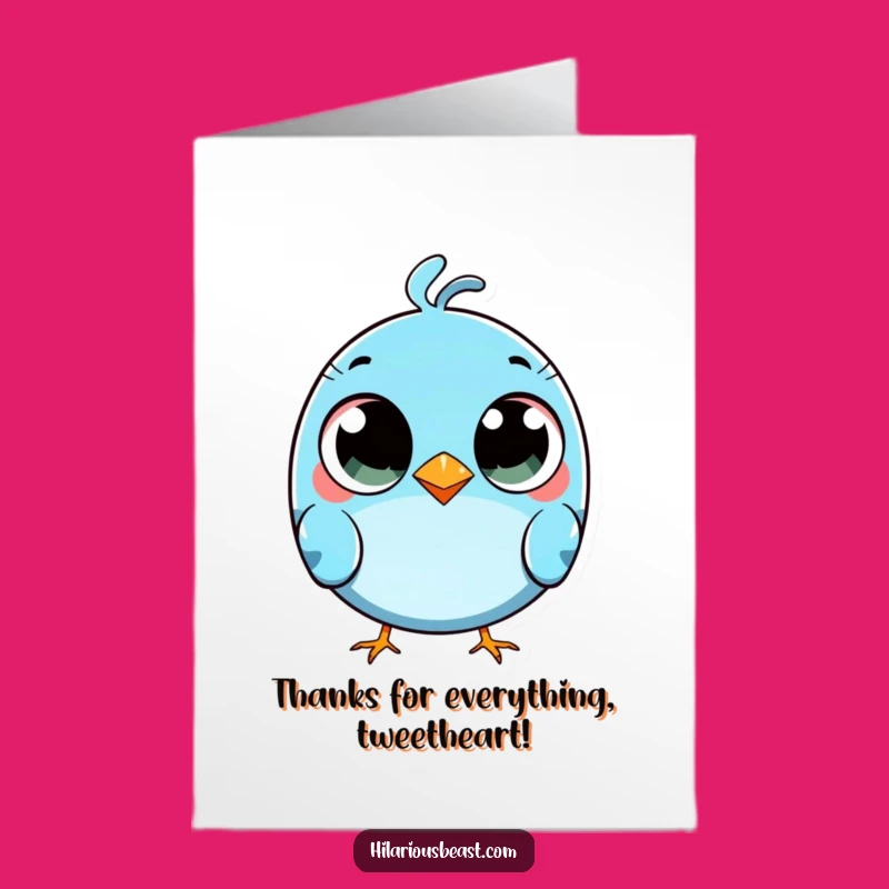 Free Printable Funny Bird Thank You Card - Wide-Eyed Trip Humorous Download