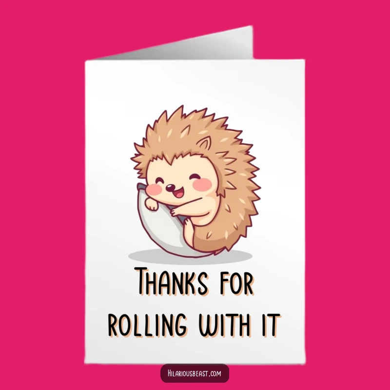 Free Printable Hedgehog Thank You Card: Roll-On-Over Appreciation Downloadable