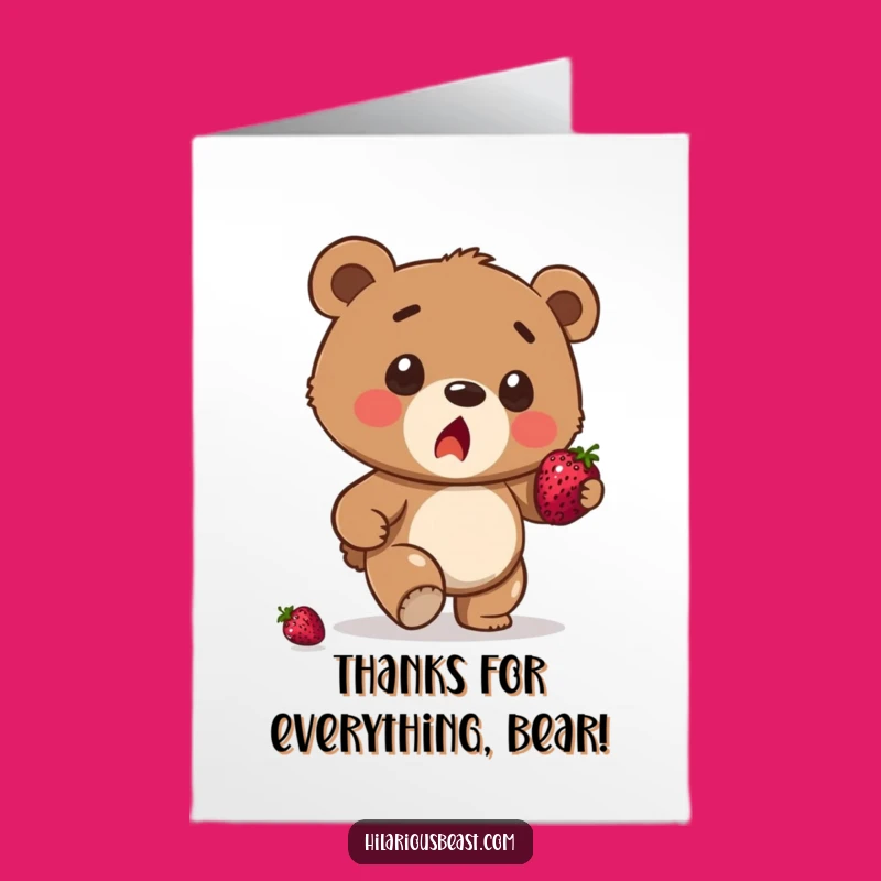 Free Printable Thank You Card: BearCub's Berry Oops, Downloadable Gift