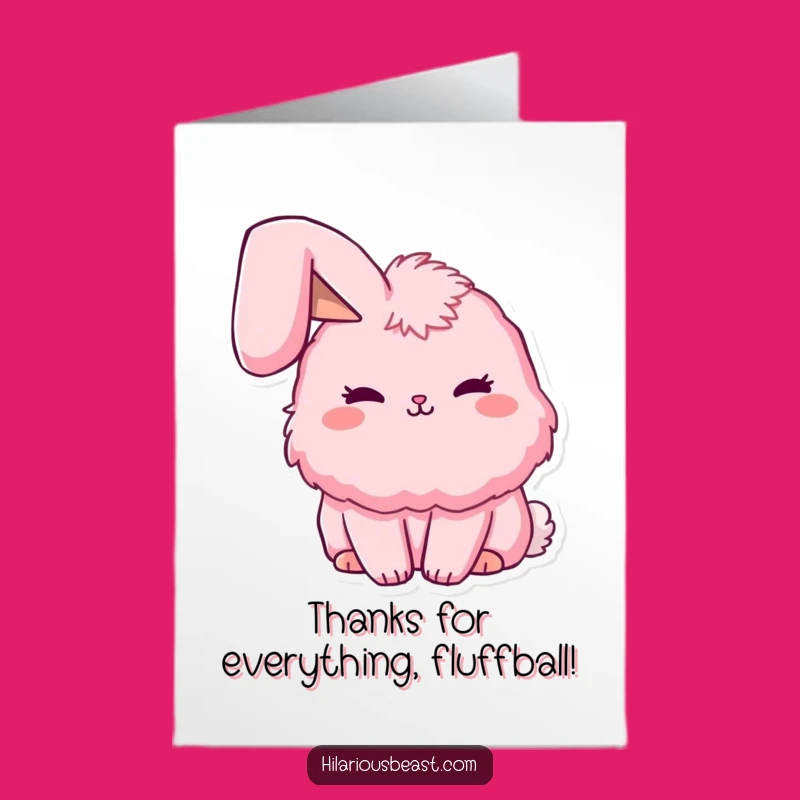 Free Printable Thank You Card: Floppy Ear Bunny Funny Downloadable Gift