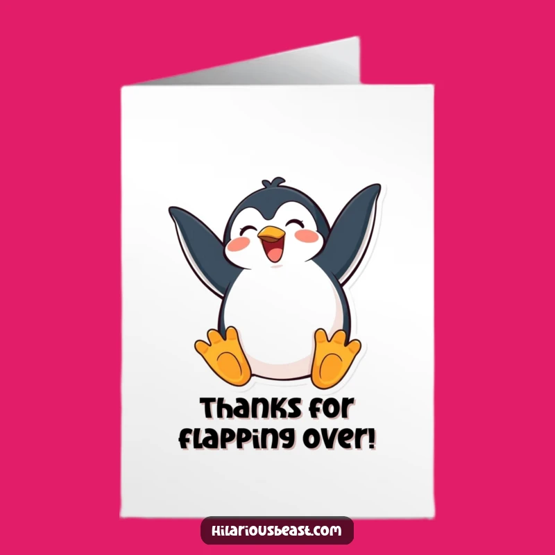 Free Printable Thank You Card: Happy Penguin Gratitude Downloadable Gift