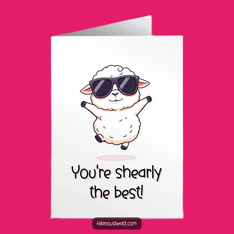Free Printable Thank You Card: Sheep in Sunglasses Hopping, Funny Downloadable Gift for Thanks