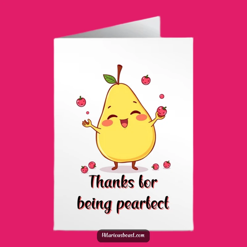 Free Printable Thank You Card: Pear Juggler - A Fruity Downloadable Gratitude!