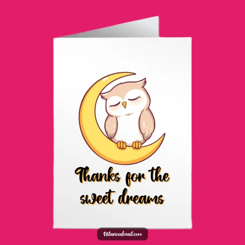 Funny Free Printable Thank You Card: Sleepy Owl Moon - Thoughtful Downloadable Gratitude